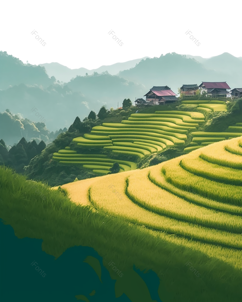 芒种图片,小满元素,稻谷PNG,天空免抠素材